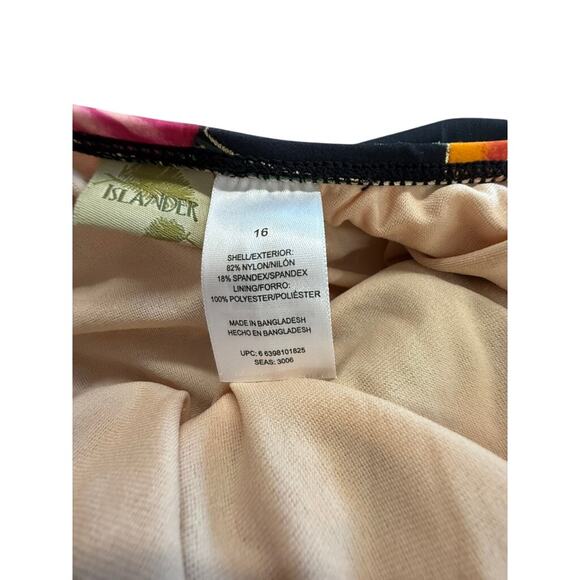 "ISLANDER" Tropical 1 Piece Swimsuit SZ 16 Hawaii Beach Sunbathing Poolside Swim - Picture 9 of 11